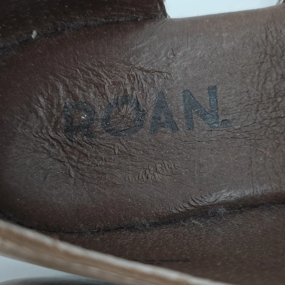 Bedstud Roan Brown Minimalist Sandals with Asymmetrical Design Size 10.